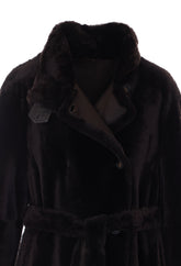 SHEARLING COAT WITH BELT AND MONILE