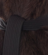 GILET IN PAUX FUR CON CINTURA