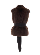 GILET IN PAUX FUR CON CINTURA