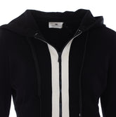 FELPA BICOLORE CON ZIP, CAPPUCCIO E LOGO