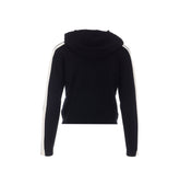 FELPA BICOLORE CON ZIP, CAPPUCCIO E LOGO