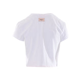 SHORT T-SHIRT WITH LOGO AND SATIN RIBBON