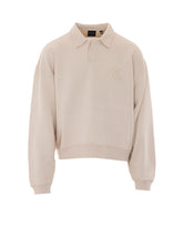 OVERSIZED SHIELD LOGO POLO SWEATER