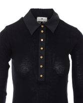 KNITTED POLO SHIRT AND TAFFETA