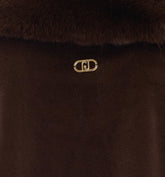 FAUX SHEARLING CAPE