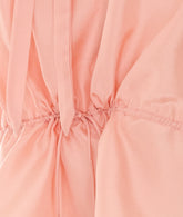 SHORT-SLEEVE RUFFLE TOP IN WASHED SILK HABOTAI & LACE