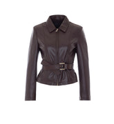 GIACCA IN FAUX LEATHER CON CINTURA