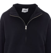 FELPA CON LOGO E HALF ZIP