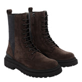 SUEDE AND WOOL BOOTIES WITH PRECIOUS DETAIL
