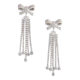 CRYSTAL BOW DROPLET EARRINGS