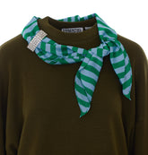 KURTIS WOOL MIXED SWEATER WITH DECORATED STRIPED SCARF