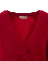 MAGLIA IN LANA SPAZZOLATA CON NODO