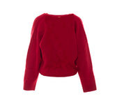 MAGLIA IN LANA SPAZZOLATA CON NODO