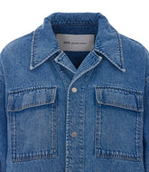 SOVRACAMICIA IN DENIM CON LOGO MINI AMI DE COEUR
