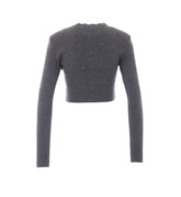 GREY LACE FLOWER KNIT CARDIGAN