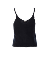 BRUSHED WOOL BLEND TOP WITH EMBROIDERY