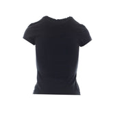 T-SHIRT ADERENTE CON GRAFICA DI CRISTALLI E LOGO