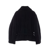 SHORT WRAP COAT IN FELTED WOOL