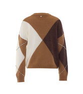 ARGYLE KNIT WITH JEWEL EMBROIDERY