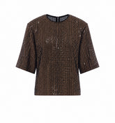 BLUSA GIROCOLLO IN PAILLETTES
