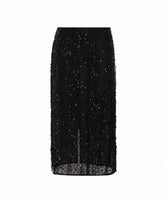 LONGUETTE SKIRT WITH FRINGES AND BEADS