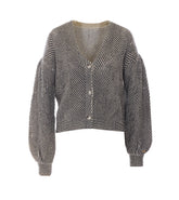 PRINTED MOHAIR BLEND CARDIGAN JERSEY