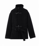 SHORT DUFFLE COAT IN DOUBLE WOOL
