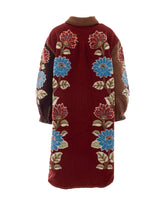 MIXED DELHI FLORAL MIDI FLEECE COAT