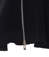 PEPLUM CARDIGAN WITH ENGINEREED RIBS