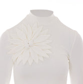 TOP A MANICA LUNGA CON FIORE