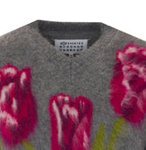WOOL SWEATER WITH FLORAL MOTIF