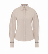 CAMICIA IN POPELINE CON POLSINI IN SETA