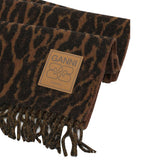 LEOPARD PRINT LOGO SCARF