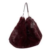 FAUX FUR LOGO SHOULDER BAG