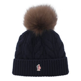 CUFFIA CON LOGO E POMPON