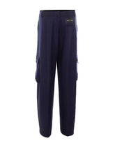 PANTALONI GESSATI CON TASCHE CARGO