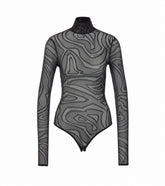 TULLE JACQUARD HIGH NECK BODY