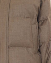 SHORT FLANNEL DOWN JACKET WITH PEEL-OFF NECK IN FOX FUR AND MITTENS
