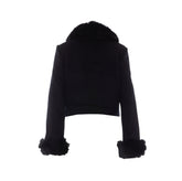 GIACCA CON POLSINI IN FAUX FUR