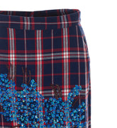 KATHEE GONNA MIDI A QUADRI CON DECORAZIONI IN PAILLETTES