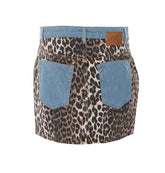 PRINT DENIM SKIRT