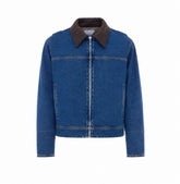 GIACCA IN DENIM CON COLLETTO INTRECCIATO