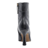 CROCO PRINT LEATHER PUMP BOOTIES