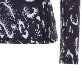 HALF ZIP DUALTIME PRINT LONG SLEEVES TOP