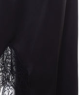 SATIN SILK SLIP SKIRT WITH DOUBLE FACE LACE