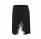 SATIN SILK SLIP SKIRT WITH DOUBLE FACE LACE