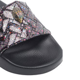 MEENA EAGLE GLITTER SLIDE SANDALS