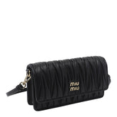BORSA A TRACOLLA CON LOGO MIU MIU MATELASSE'