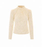 TOP A MANICHE LUNGHE IN PIZZO CON PAILLETTES