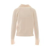 KASA WOOL AND CASHMERE SWEATER WITH BOW COLLAR DECORATED WITH BEADS